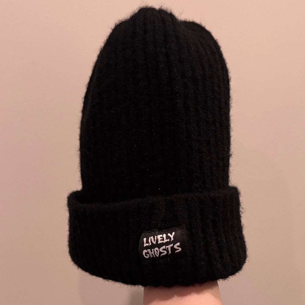 Lively Ghosts Black Knit Beanie